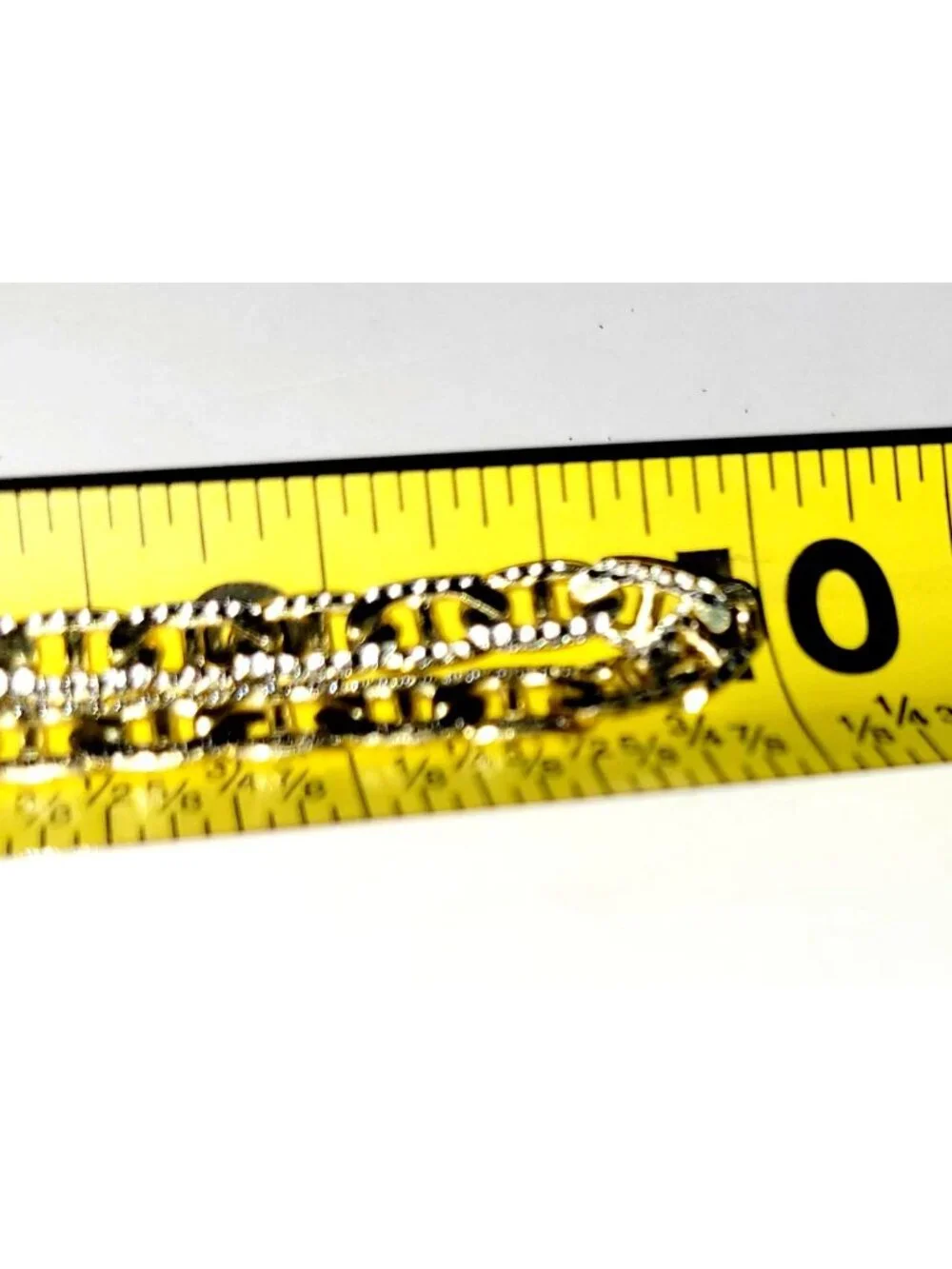 Detailed Sterling Silver and Gold Tone Link Chain 20